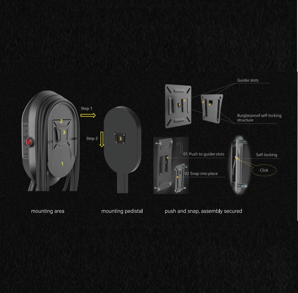 Dispositivo Colonnina Ricarica Prosep Nera Installazione